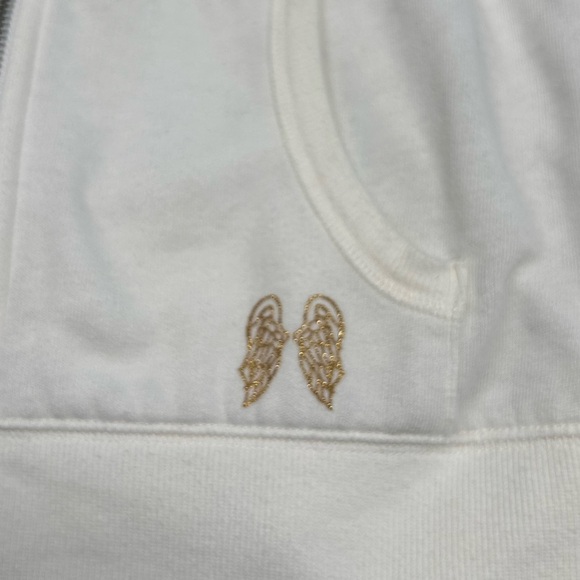 Vintage Y2K Victoria's Secret 2pc Ivory Tracksuit Angel Wings Rhinestones Size L - Picture 3 of 16
